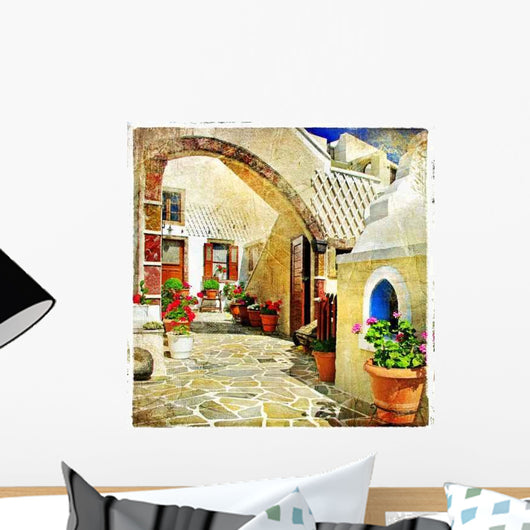 Pictorial Streets Santorini Wall Decal