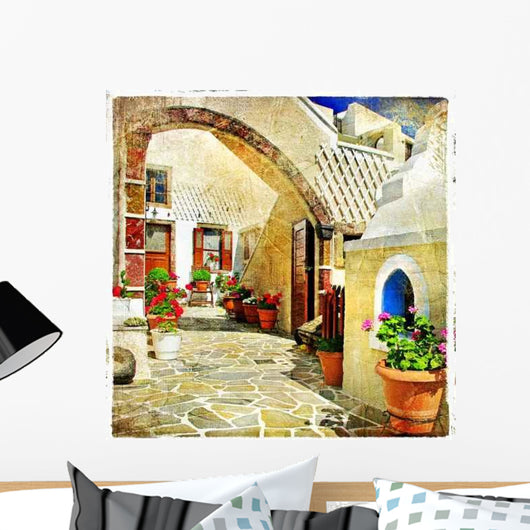 Pictorial Streets Santorini Wall Decal
