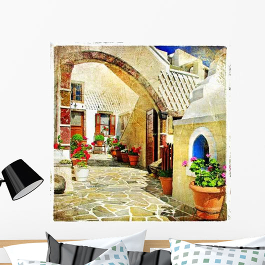 Pictorial Streets Santorini Wall Decal