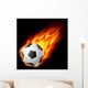 Soccer Ball Fire Wall Mural