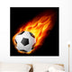 Soccer Ball Fire Wall Mural