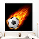 Soccer Ball Fire Wall Mural