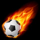 Soccer Ball Fire Wall Mural