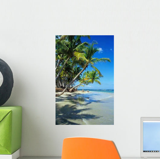 Beautiful Beach with Palm Wall Decal