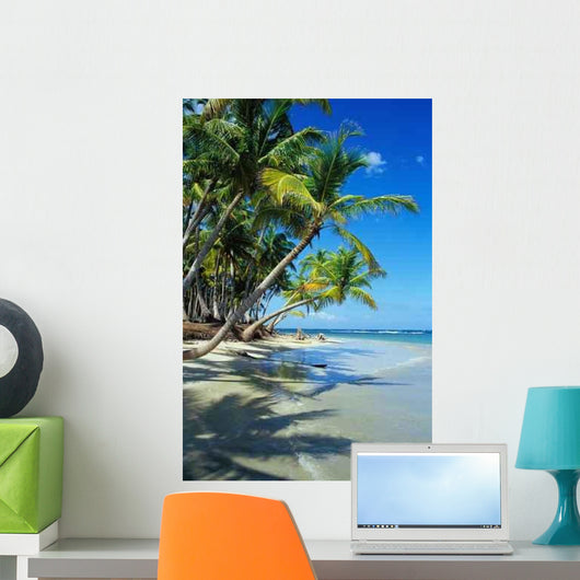 Beautiful Beach with Palm Wall Decal