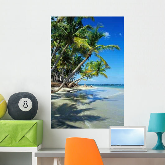 Beautiful Beach with Palm Wall Decal