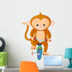 Monkey on Bicycle Wall Decal
