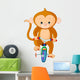 Monkey on Bicycle Wall Decal