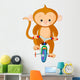 Monkey on Bicycle Wall Decal