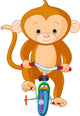 Monkey on Bicycle Wall Decal