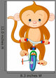 Monkey on Bicycle Wall Decal