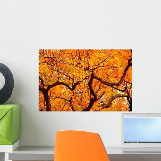 Orange Leaves Autumn Wall Decal
