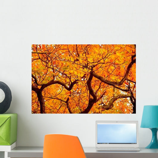 Orange Leaves Autumn Wall Decal