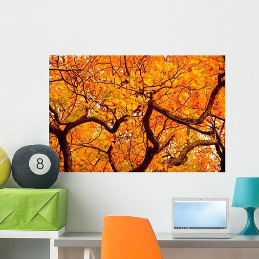 Orange Leaves Autumn Wall Decal
