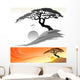 Tree and Sun Landscape Wall Mural