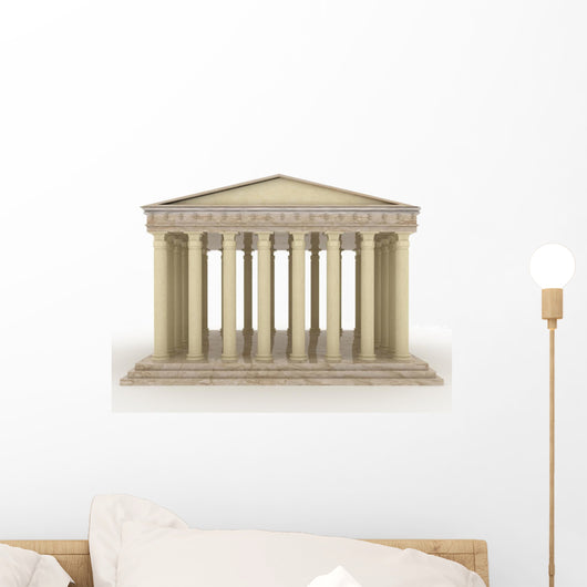 Greek Marble Building White Wall Decal