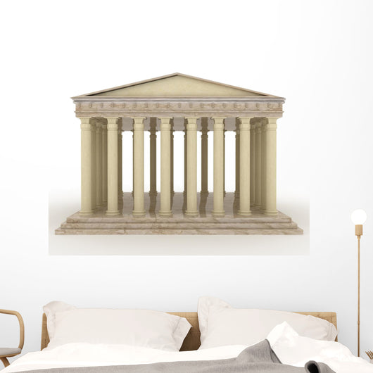 Greek Marble Building White Wall Decal