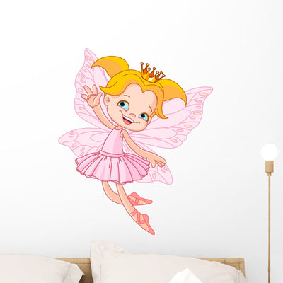 Little Flying Fairy Wall Decal shown on a wall