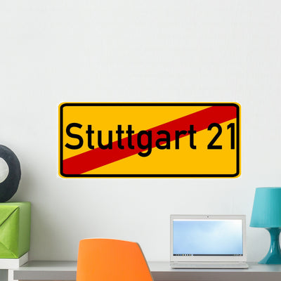 Stuttgart 21 Wall Decal shown on a wall
