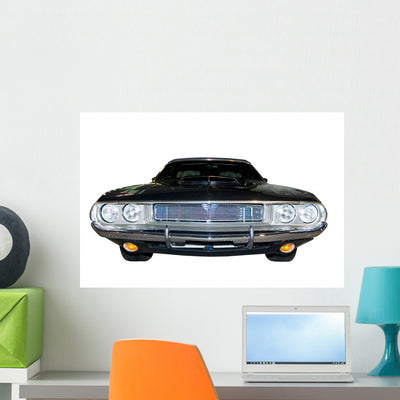 Retro Classic Dodge Challenger Wall Decal shown on a wall