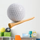 Golf ball with tee isolated on white Wall Decal