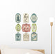 9 Ã©tiquettes retro sur le thÃ¨me de la mode Wall Decal