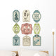 9 Ã©tiquettes retro sur le thÃ¨me de la mode Wall Decal