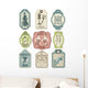 9 Ã©tiquettes retro sur le thÃ¨me de la mode Wall Decal
