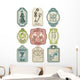 9 Ã©tiquettes retro sur le thÃ¨me de la mode Wall Decal