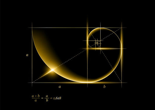 Golden section (ratio, divine proportion) and golden spiral Wall Mural