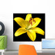 Vector photo-realistic vivid yellow lily isolated on black Wall Mural