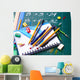 Back to school supplies. Wall Mural