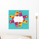 abstract frame of colorful buterflies Wall Mural