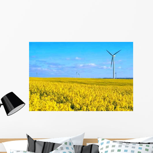 Windmill Yellow Meadow Wall Decal