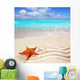 caribbean tropical beach white sand starfish shell Wall Mural