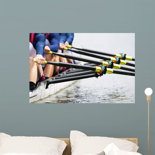 Close up of men's rowing team Wall Mural