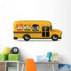 Kids Riding School Bus Wall Decal
