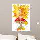 Autumn Fairy on the Mushroom Wall Decal