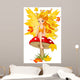 Autumn Fairy on the Mushroom Wall Decal