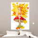 Autumn Fairy on the Mushroom Wall Decal