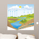 Vector schematic representation of the water cycle in nature Wall Mural