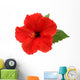 Red Hibiscus Flower White Wall Decal