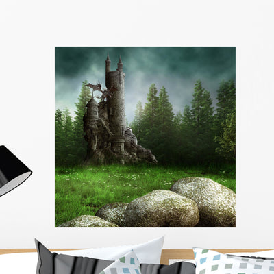 Fantasy Castle Forest shown on a wall