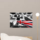 Big Ben with colorful flag of England, London, UK Wall Mural