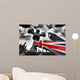 Big Ben with colorful flag of England, London, UK Wall Mural