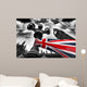 Big Ben with colorful flag of England, London, UK Wall Mural