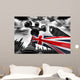 Big Ben with colorful flag of England, London, UK Wall Mural
