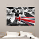 Big Ben with colorful flag of England, London, UK Wall Mural