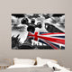 Big Ben with colorful flag of England, London, UK Wall Mural