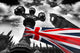 Big Ben with colorful flag of England, London, UK Wall Mural